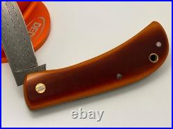 Jeff Pearce Butterscotch Micarta Vegas Forge Stainless Damascus Sod Buster