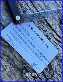 Jeff Pearce Custom Chad Nichols Damascus Talon Westinghouse Red Linen Micarta