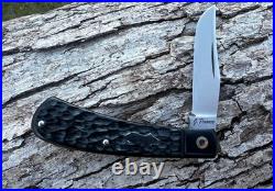 Jeff Pearce Custom Jigged Black Paper Micarta Cpm 154 Trapper Knife