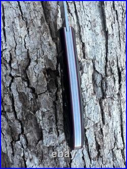 Jeff Pearce Custom Jigged Black Paper Micarta Cpm 154 Trapper Knife