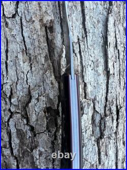 Jeff Pearce Custom Jigged Black Paper Micarta Cpm 154 Trapper Knife