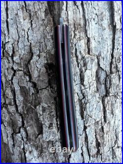 Jeff Pearce Custom Jigged Black Paper Micarta Cpm 154 Trapper Knife