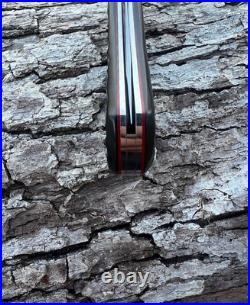 Jeff Pearce Custom Jigged Black Paper Micarta Cpm 154 Trapper Knife