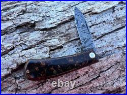 Jeff Pearce Custom Wwii Rag Micarta Damascus Small Zulu Knife