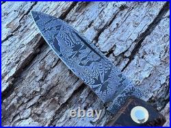 Jeff Pearce Custom Wwii Rag Micarta Damascus Small Zulu Knife
