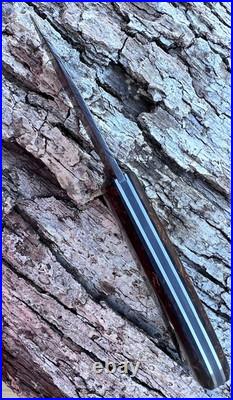 Jeff Pearce Custom Wwii Rag Micarta Damascus Small Zulu Knife
