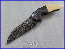 Jeff VanderMeulen Knives & Elijah Isham Persecutor #9, Black Dragonskin Damascus