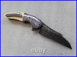 Jeff VanderMeulen Knives & Elijah Isham Persecutor #9, Black Dragonskin Damascus