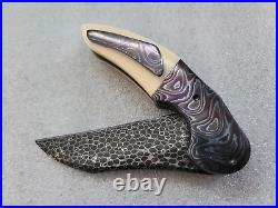 Jeff VanderMeulen Knives & Elijah Isham Persecutor #9, Black Dragonskin Damascus