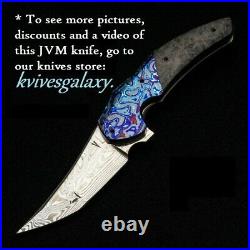 Jeff Vandermeulen Knives Mirror Damascus #27 Kraken Timascus Black Mokuti Knife