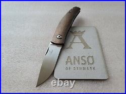 Jens Anso Casino, Copper, Copper-Washed Blue Ti, Double-Detent Slipjoint Knife