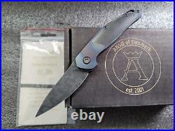 Jens Anso Custom Neo, Damascus, Zirc, Flamed Micro-Diamond Frame, 3.25 Knife