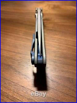 Jens Anso Knives Custom Titanium Green Blue Neo Model Flipper Knife Lucky #13