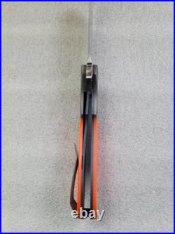 Jeremy Marsh Knives Vanquish, Hand Satin, Blasted Ti, Polished Orange G-10, IKBS