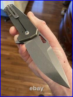 Jim Burke Knives Custom Stubby Hitman Flipper Folding Knife RARE NEW