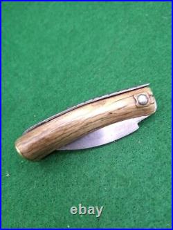 Jim Lewis Custom Folding Knife Vintage Handmade Stag Lock Slip Joint Conn. USA