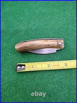 Jim Lewis Custom Folding Knife Vintage Handmade Stag Lock Slip Joint Conn. USA