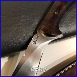 Jim Siska Custom Integral Recurve Bird & Trout Fixed Blade Knife W2 Steel Sheath