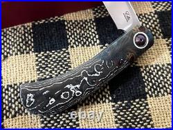 Johan Ellis Custom Knives Ingwe White Storm Carbon Fiber Japanese Rwl 34 Knife