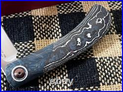 Johan Ellis Custom Knives Ingwe White Storm Carbon Fiber Japanese Rwl 34 Knife
