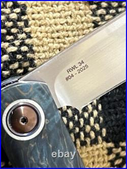 Johan Ellis Custom Knives Ingwe White Storm Carbon Fiber Japanese Rwl 34 Knife