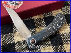 Johan Ellis Custom Knives Ingwe White Storm Carbon Fiber Japanese Rwl 34 Knife