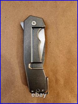 Jon Graham Knives Custom SS3 Razel MidTech Flipper Folder Titanium with Damascus