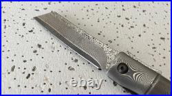 KATSU Pocket Knife Razor Sharp Handmade Japanese Damascus Steel Blade Tanto