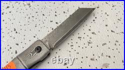 KATSU Pocket Knife Razor Sharp Handmade Japanese Damascus Steel Blade Tanto