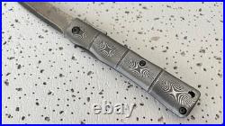 KATSU Pocket Knife Razor Sharp Handmade Japanese Damascus Steel Blade Tanto