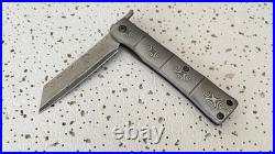 KATSU Pocket Knife Razor Sharp Handmade Japanese Damascus Steel Blade Tanto