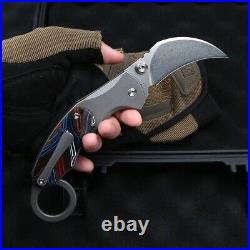 Karambit Claw Folding Knife Pocket Hunting Survival Tactical D2 Steel Titanium S