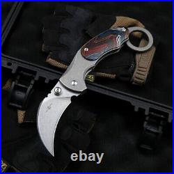 Karambit Claw Folding Knife Pocket Hunting Survival Tactical D2 Steel Titanium S