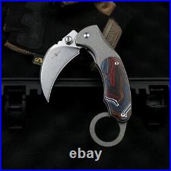 Karambit Claw Folding Knife Pocket Hunting Survival Tactical D2 Steel Titanium S