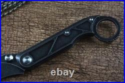 Karambit Claw Folding Knife Pocket Hunting Wild Survival D2 Steel Titanium Black