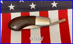 Ken Hall Custom Friction Folder Knife withBible Verse & Desert Ironwood Handles