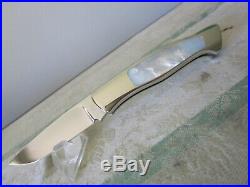 Ken Steigerwalt mother of pearl / mirror polished custom Folding knife