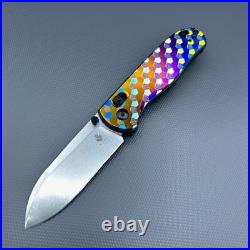 Kizer Azo Drop Bear Ki3619A3 Clutch Lock Knife Titanium (3 Stonewash) Custom
