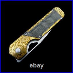 Kizer Militaw Ki3634A1 Framelock Knife Titanium S35VN (3 Stonewash) Custom