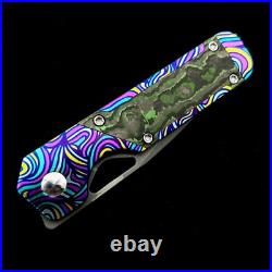 Kizer Mini Militaw Ki3634SA2 Framelock Knife Titanium S35VN (3 S. Wash) Custom