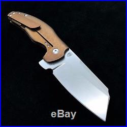 Kizer Sheepdog Ki4488 Flipper Frame Lock Knife 3.6 Dirty Bronze BWL Custom