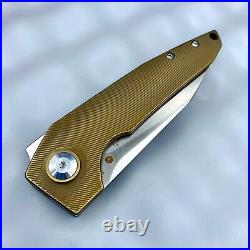 Kizer VK1-FL Frame Lock Knife Dirty Bronze Titanium Custom 3.3 Satin KI4565