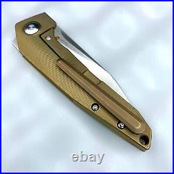 Kizer VK1-FL Frame Lock Knife Dirty Bronze Titanium Custom 3.3 Satin KI4565