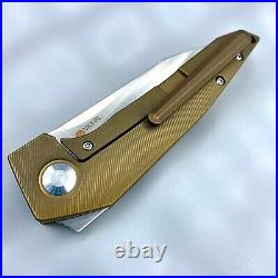 Kizer VK1-FL Frame Lock Knife Dirty Bronze Titanium Custom 3.3 Satin KI4565