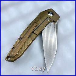 Kizer VK1-FL Frame Lock Knife Dirty Bronze Titanium Custom 3.3 Satin KI4565