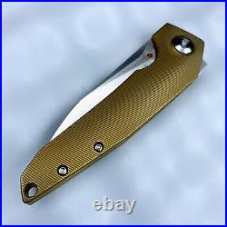 Kizer VK1-FL Frame Lock Knife Dirty Bronze Titanium Custom 3.3 Satin KI4565