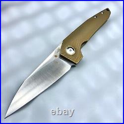 Kizer VK1-FL Frame Lock Knife Dirty Bronze Titanium Custom 3.3 Satin KI4565