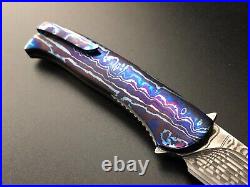 Knife Folding, Northern Lights, Collectible Single Copy, Timascus, Elmax Steel