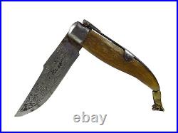 Knife Pocket Folding Albacete Blade Open Camping Handle Bone Antique 1900s Rare