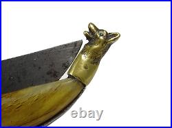 Knife Pocket Folding Albacete Blade Open Camping Handle Bone Antique 1900s Rare